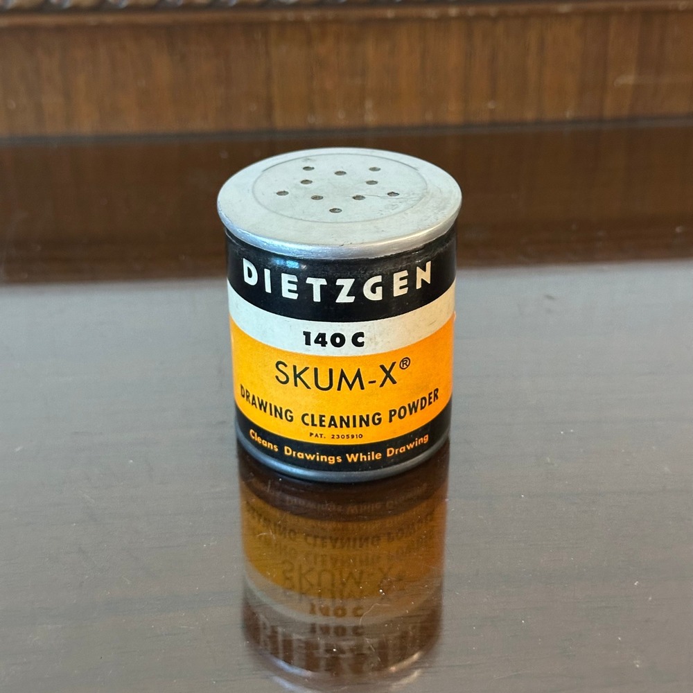 Vintage 1960s Dietzgen 140 C Skum-X Drawing Cleaning Powder 1.5 Oz Shaker Tin
